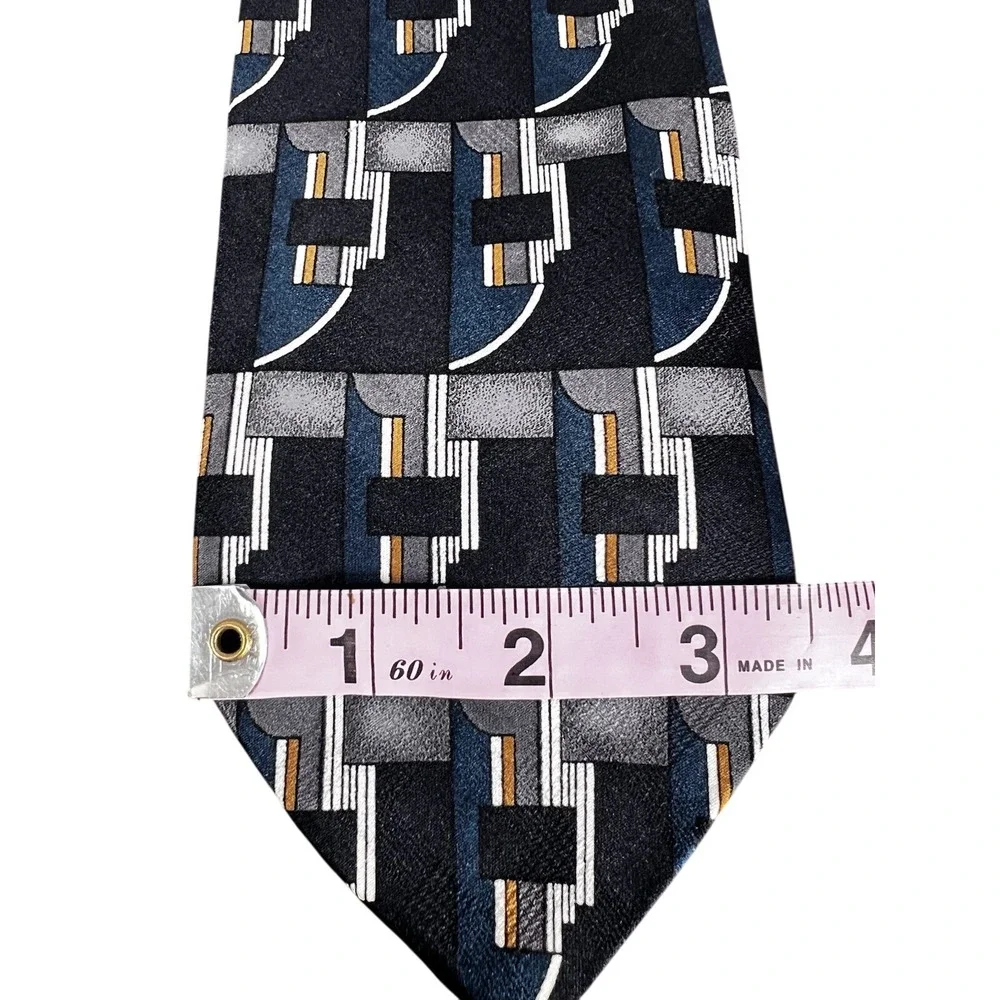 Haggar Men's Tie Blue Multicolor‎ Geometric 100% Polyester